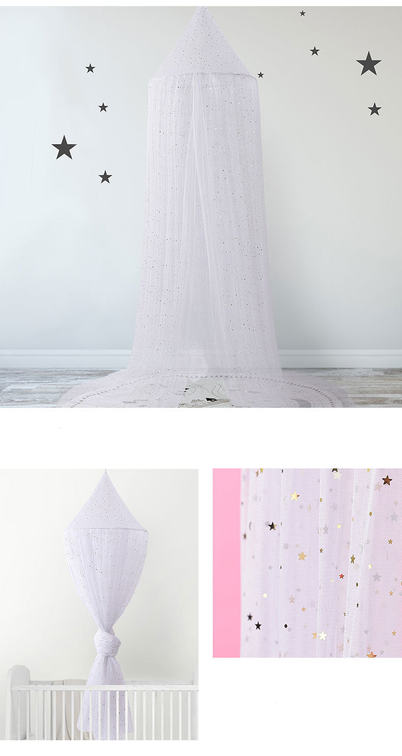 Moustiquaire lit bébé | Blanc pailletée