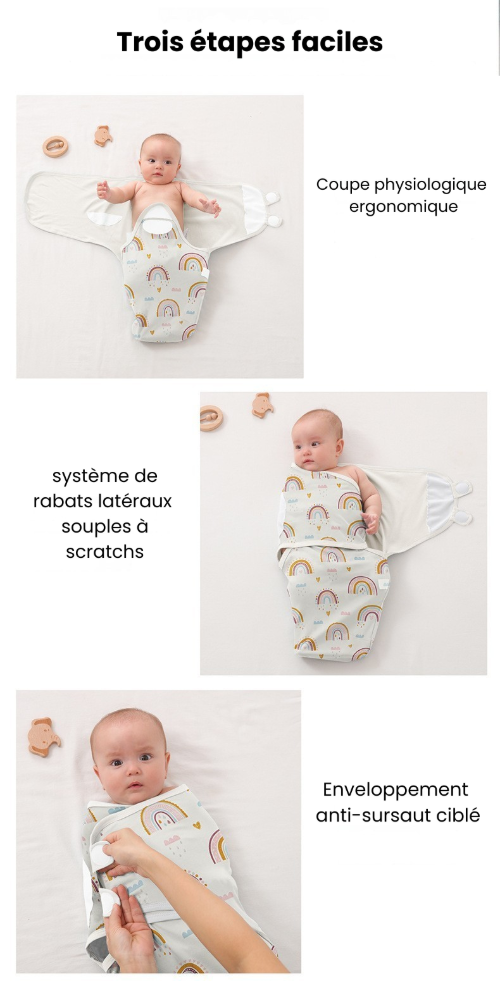 Couverture emaillotage | 100 % Coton ajustable pour nouveau nés