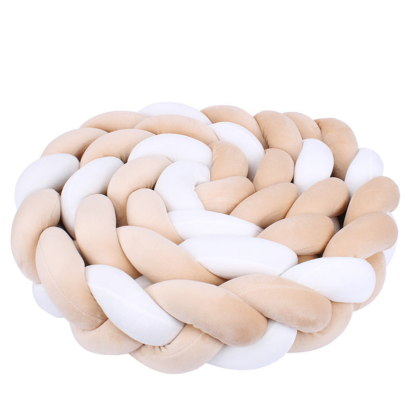 tresse de lit bebe | Coton Beige Blanc