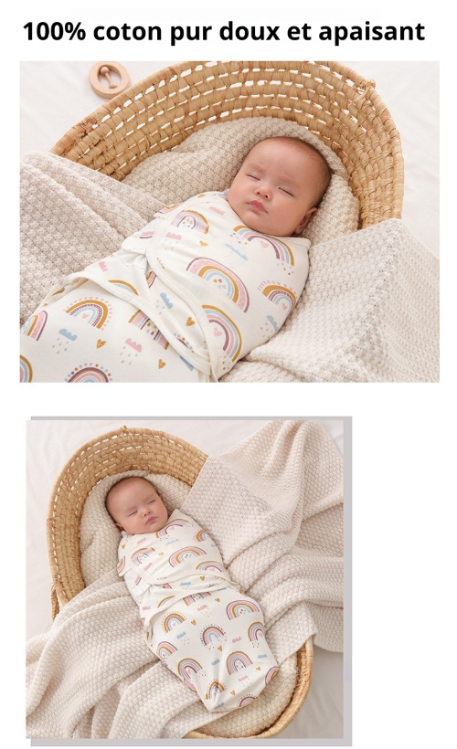 Couverture emaillotage | 100 % Coton ajustable pour nouveau nés