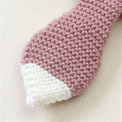 Nid d'ange bebe fille tricoté | rose motif Petit Renard
