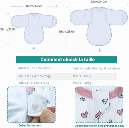 Couverture d'emmaillotage bebe fille|coton doux