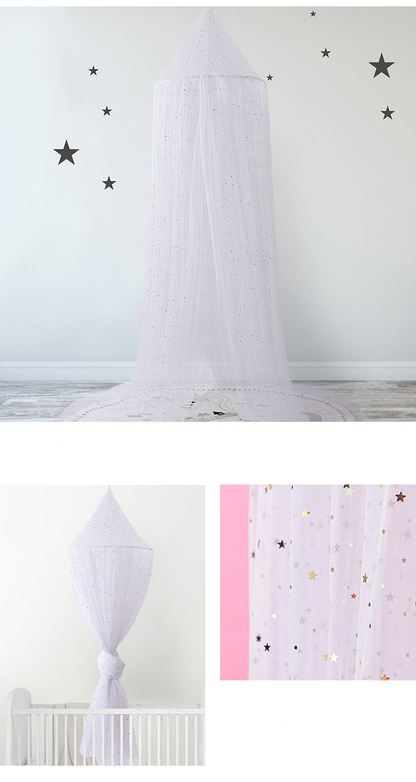 Moustiquaire lit bébé | Blanc pailletée