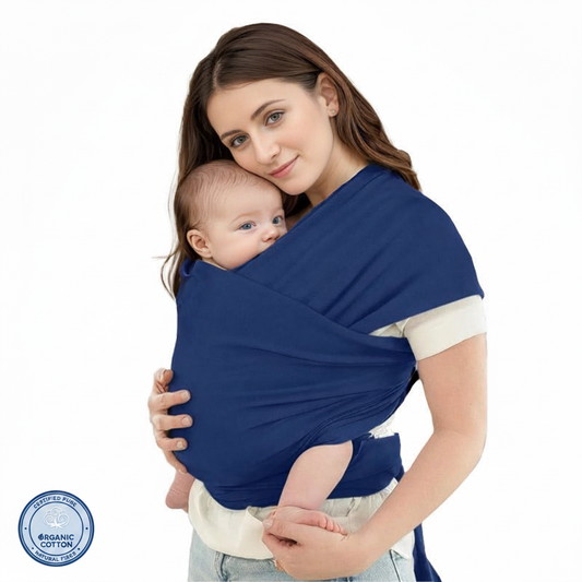 Echarpe de portage bebe Bleu cotton