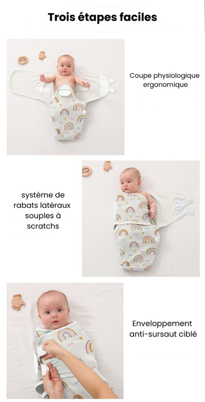 Couverture emaillotage | 100 % Coton ajustable pour nouveau nés