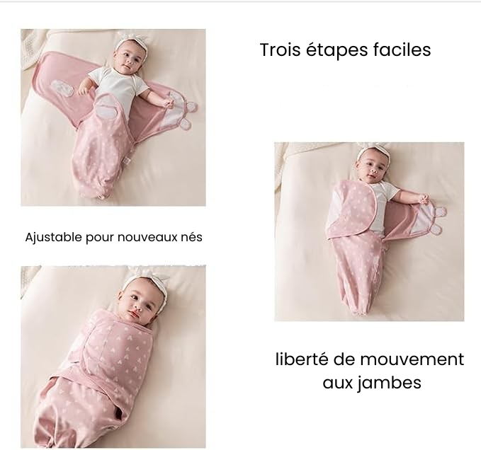 Couverture d'emmaillotage rose| 100% coton pur