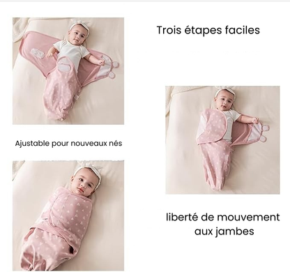 Couverture d'emmaillotage rose| 100% coton pur