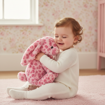Doudou lapin rose