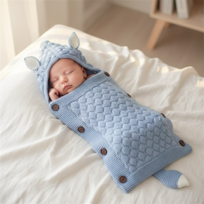 Nid d'ange bebe garcon en tricot 
