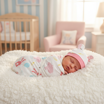 Bébé swaddle lapin rose