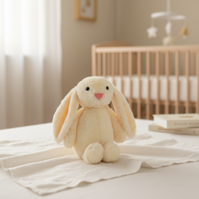 Doudou lapin beige