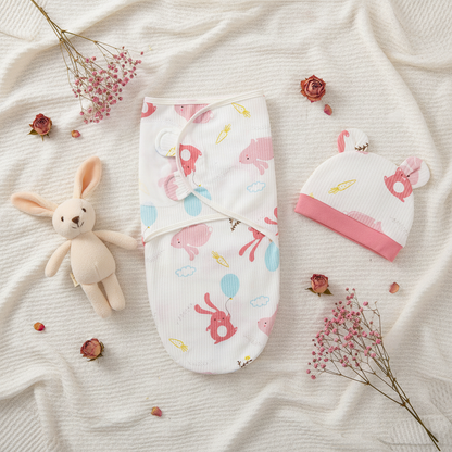 Couverture emaillotage bebe fille 
