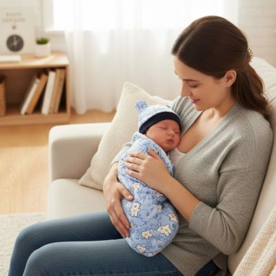 Couverture emmaillotage bebe garcon| 1.0 TOG