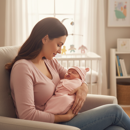 Maman & bébé rose uni