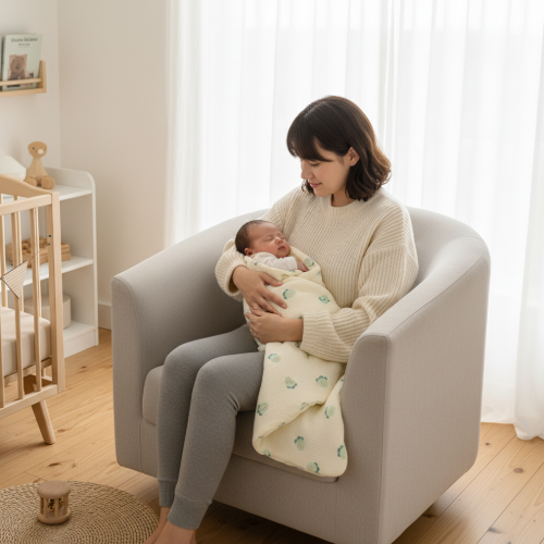 Nid d ange bebe hiver motif ours