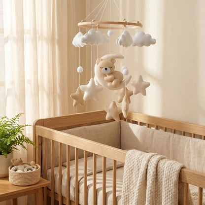 mobile pour bébé sur Un lit