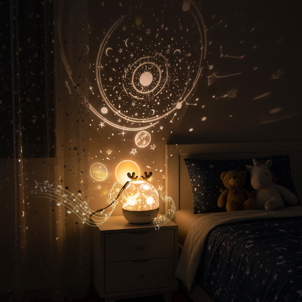 veilleuse musical pour bebe| rotation automatique à 360°