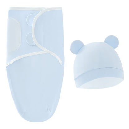 Couverture emmaillotage bébé garcon| Bleu clair uni