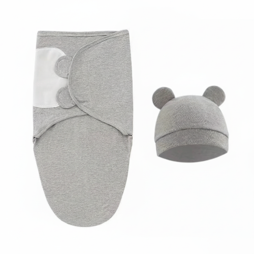 Couverture Emmaillotage bebe gris