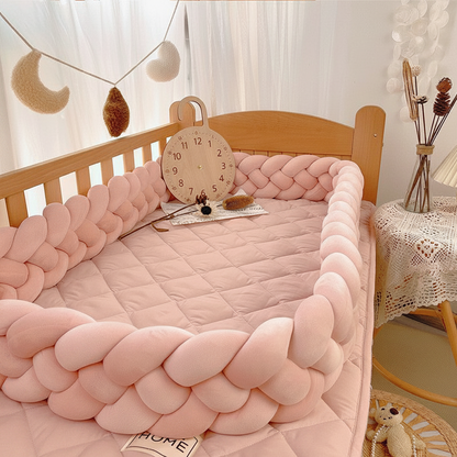 tresse de lit cabane 4 brins rose
