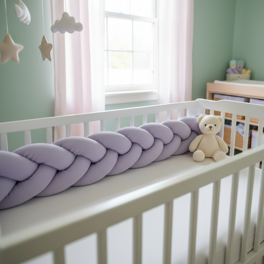 tresse de lit bébé  mauve claire