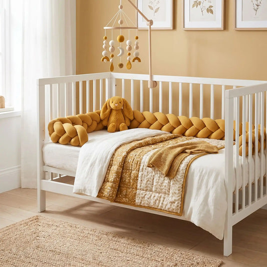 tresse de lit bébé  jaune moutarde