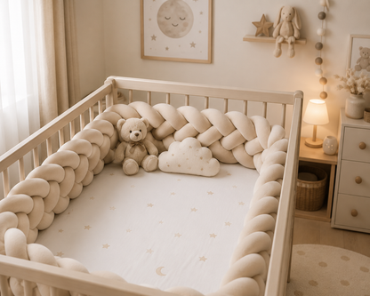 tresse de lit beige a 4 brins