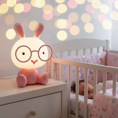 Veilleuse lapin rose