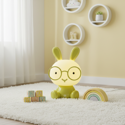 Veilleuse lapin lunette vert