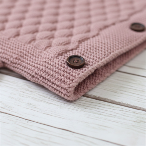 Nid d'ange bebe fille tricoté | rose motif Petit Renard