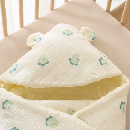 Nid d ange bebe hiver | en gaze de coton motif Dinosaure