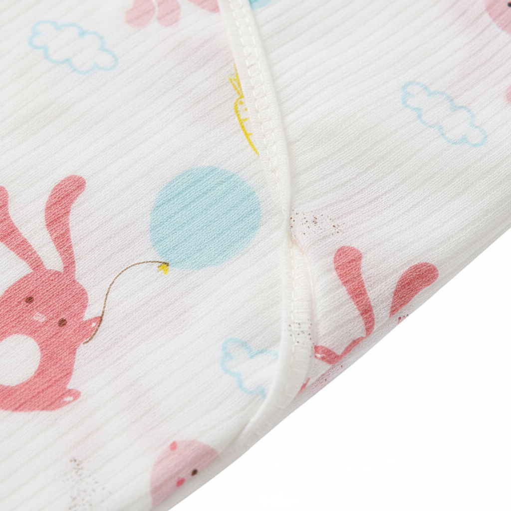 Zoom coutures swaddle lapin