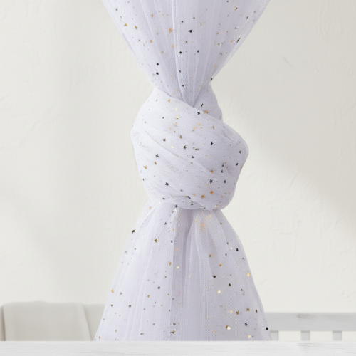 Moustiquaire lit bébé | Blanc pailletée
