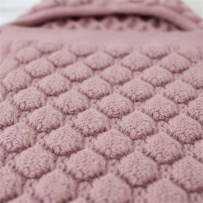 Nid d'ange bebe fille tricoté | rose motif Petit Renard